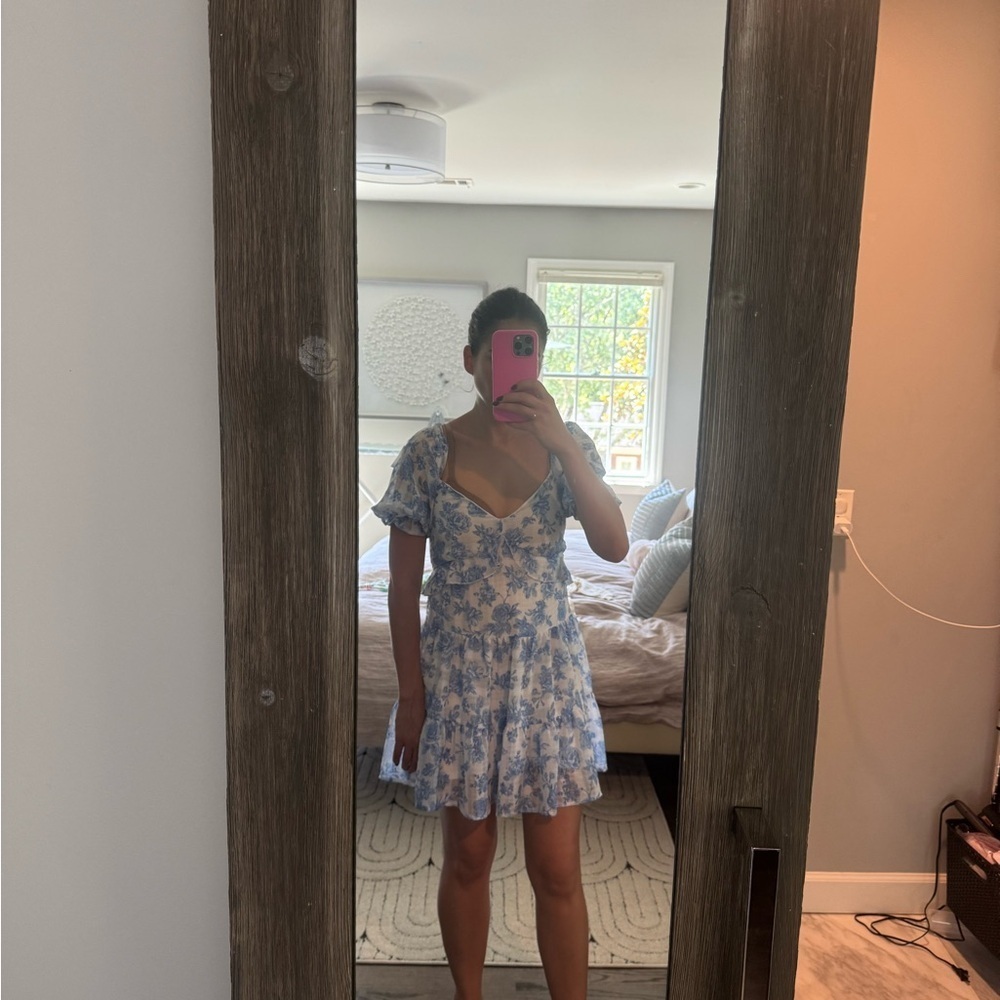Trixxi Light Blue Floral Mini Dress - Picture 3 of 3